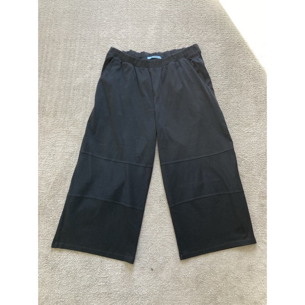 PLANET By Lauren G Black Elastic Waist Wide Leg Pants Size 3 12/14 Lagenlook